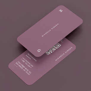 Minimal Professional Dusty Mauve Simple Marketing Business Card