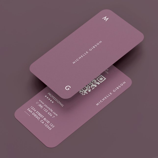 Minimal Professional Dusty Mauve Simple Marketing Business Card (Minimal Professional Dusty Mauve Simple Marketing Business Card
)
