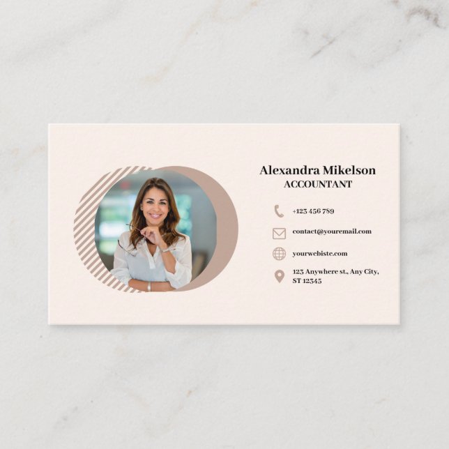 Minimal & Professional Employee Business Photo  Business Card (Front)
