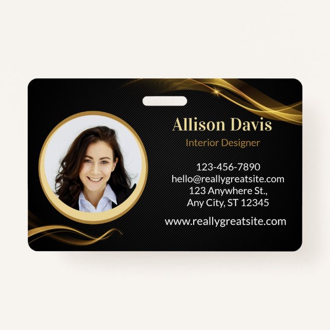 Minimal & Professional Employee Business Photo  ID Badge (Front)