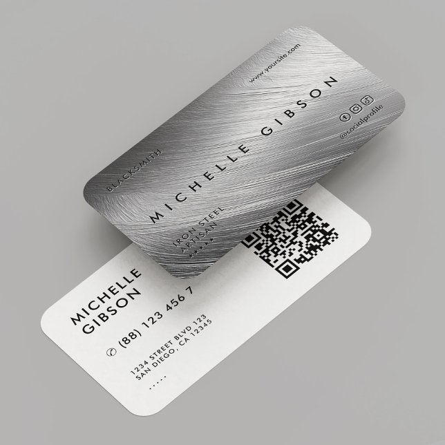 Minimal Professional Faux Silver Metallic Modern Business Card (Minimal Professional Faux Silver Metallic Modern Business Card
)