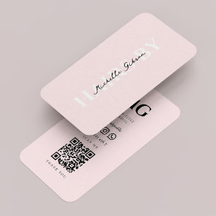Minimal Professional Hair Stylist Beauty Pink  Business Card