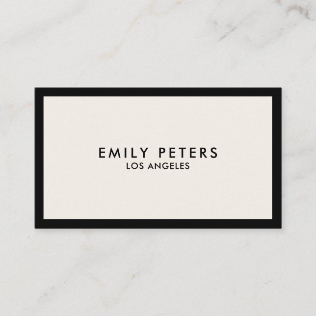 Minimal Professional Luxury Black Ivory Chic Business Card (Front)