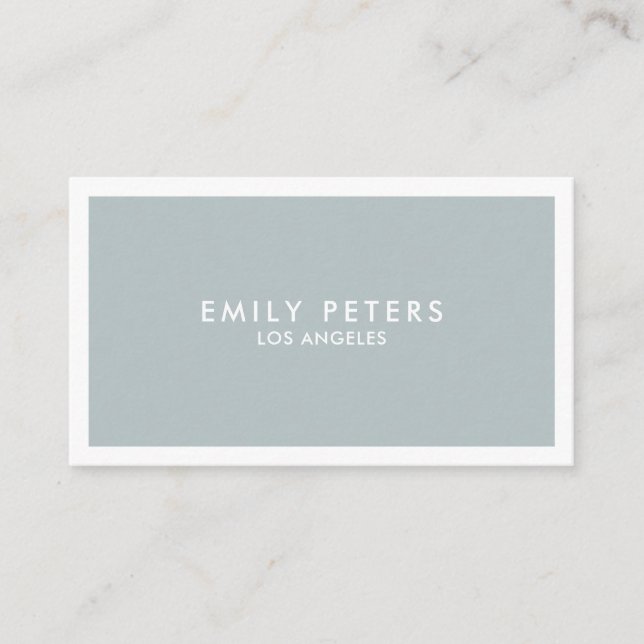 Minimal Professional Luxury Dusty Blue Business Card (Front)