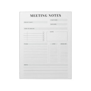 Minimal Professional Meeting Notes Planner