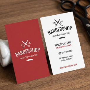 Minimal Professional Men's Grooming Barbershop Business Card