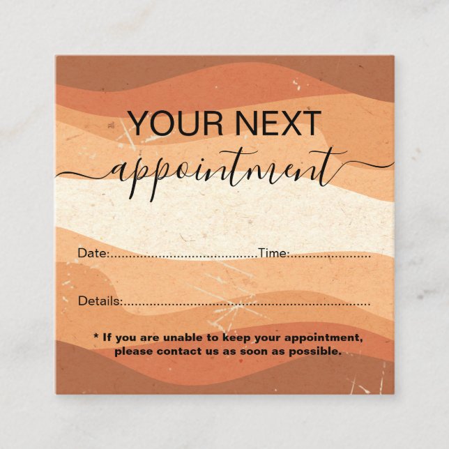 Minimal Professional Orange Terracotta Boho  Appoi Appointment Card (Front)