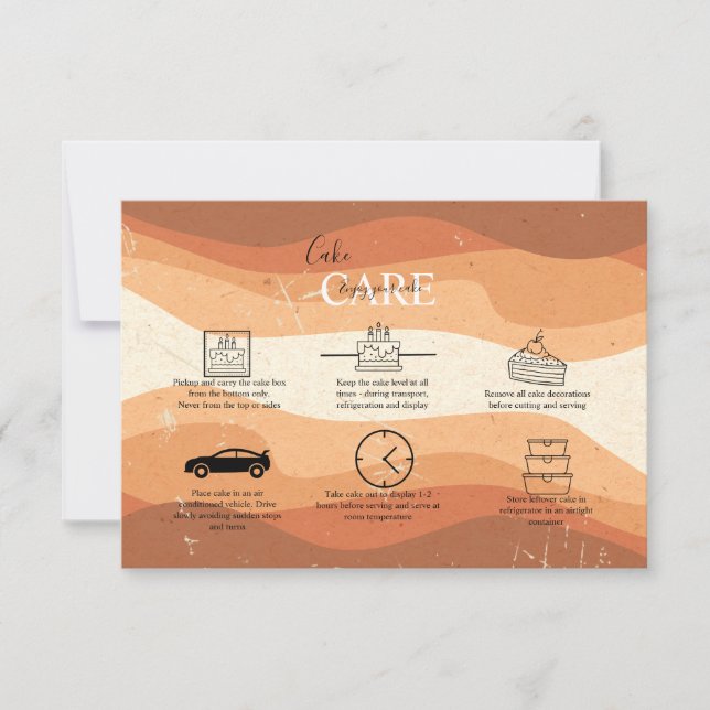 Minimal Professional Orange Terracotta Cake Care   Thank You Card (Front)