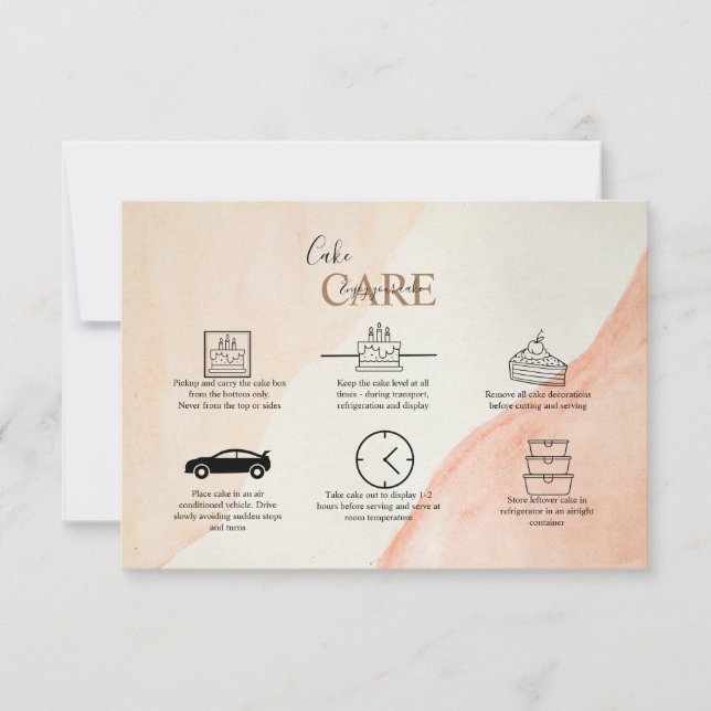 Minimal Professional Orange Terracotta Cake Care  Thank You Card (Front)