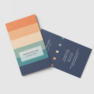 Minimal & Professional Personalised Bright Stripes Business Card