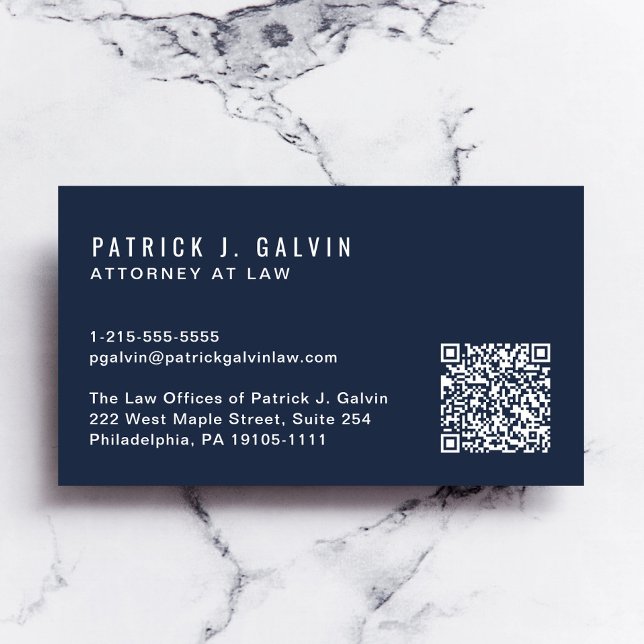 Minimal Professional QR Code Blue Business Card (Capture attention, make connections, and leave a lasting impression with our modern QR business card)
