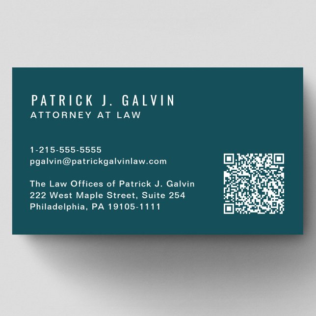 Minimal Professional QR Code Green Business Card (Capture attention, make connections, and leave a lasting impression with our modern QR business card)
