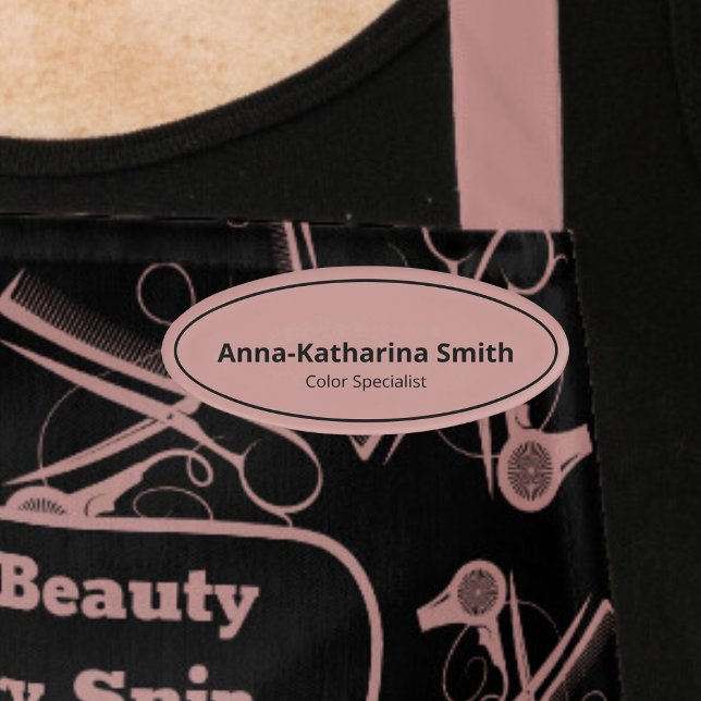 Minimal Professional Soft Pink Expertise Oval Name Tag (Minimal Professional Soft Pink Expertise Oval Name Tag)