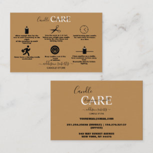Minimal Professional Terracotta Boho  Candle Care  Business Card