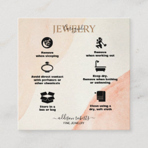 Minimal Professional Terracotta Boho  Jewellery Ca Square Business Card