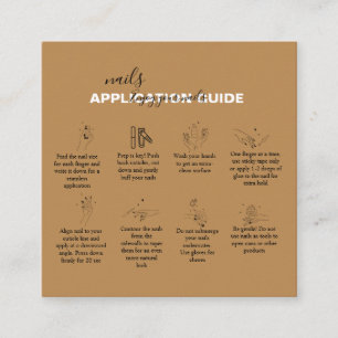 Minimal Professional Terracotta Nail Application Square Business Card