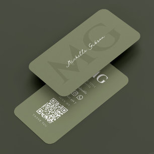 Minimal Professional Therapist Sage Business Card