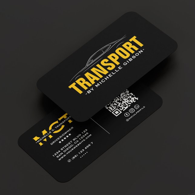 Minimal Professional Transport Yellow Taxi Black Business Card (Minimal Professional Transport Yellow Taxi Black Business Card
)
