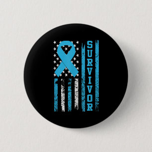 Minimal Prostate Cancer Survivor Bold Blue 6 Cm Round Badge