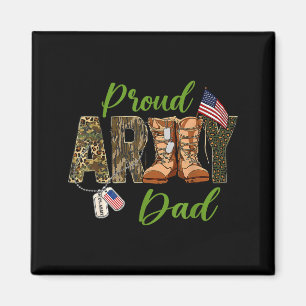 Minimal Proud Army Dad Us Flag Magnet