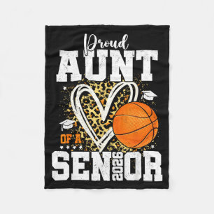 Minimal Proud Aunt 2026 Senior Graduate Fleece Blanket