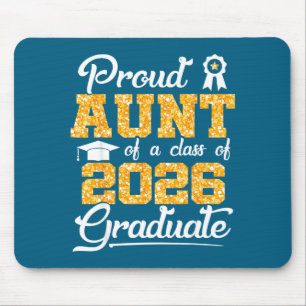 Minimal Proud Aunt Class 2026 Senior Mouse Mat