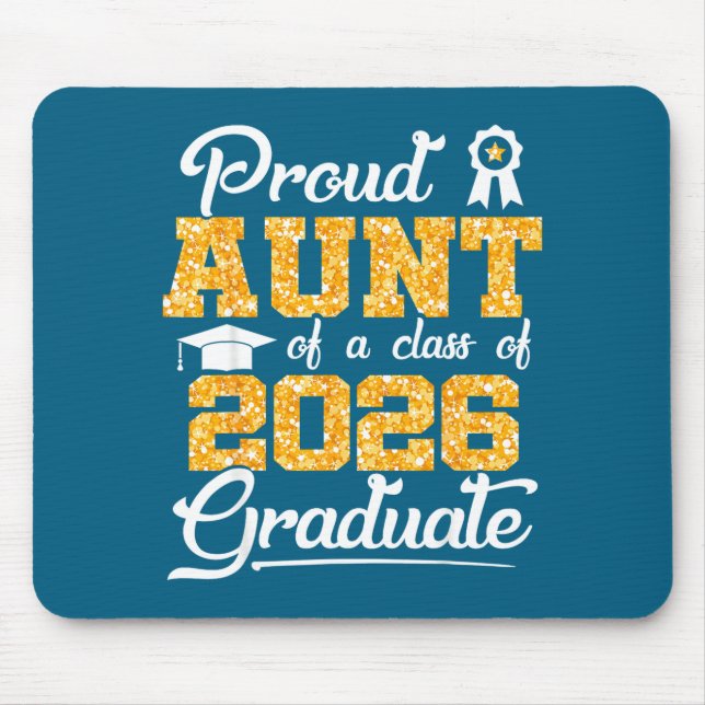 Minimal Proud Aunt Class 2026 Senior Mouse Mat (Front)