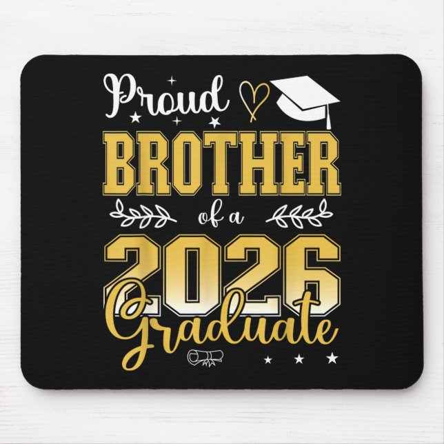 Minimal Proud Brother Class 2026 Graduate Mouse Mat (Front)