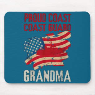 Minimal Proud Coast Guard Grandma Military Mouse Mat