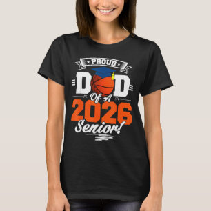 Minimal Proud Dad 2026 Senior Basketball T-Shirt