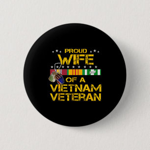 Minimal Proud wife vietnam veteran my husband hero 6 Cm Round Badge