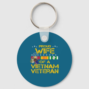Minimal Proud wife vietnam veteran my husband hero Key Ring