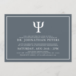 Minimal Psychologist Graduation Retirement Invite