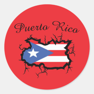 Minimal Puerto Rico Map National Flag Classic Round Sticker