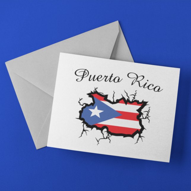 Minimal Puerto Rico Map National Flag Postcard (Minimal Puerto Rico Map National Flag Postcard)