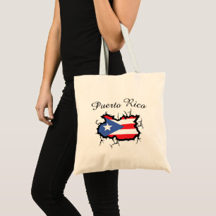 Minimal Puerto Rico Map National Flag Tote Bag