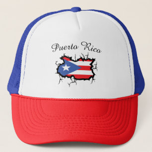 Minimal Puerto Rico Map National Flag Trucker Hat