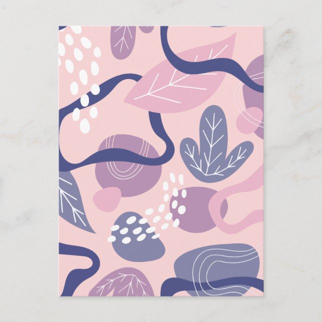 Minimal purple floral holiday postcard (Front)
