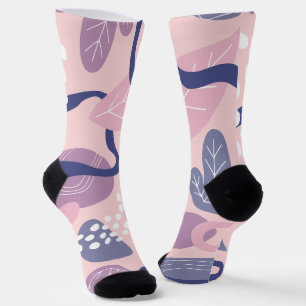 Minimal purple floral socks