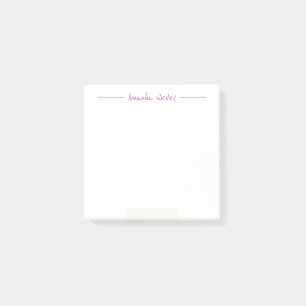 Minimal Purple Monogram Full Name Post-it Notes