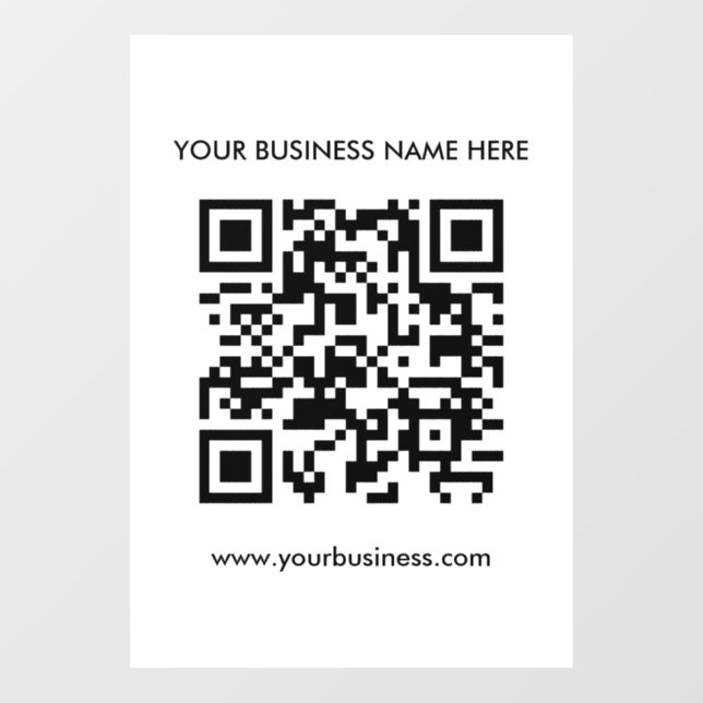 Minimal QR Code Business Window Cling (Sheet)