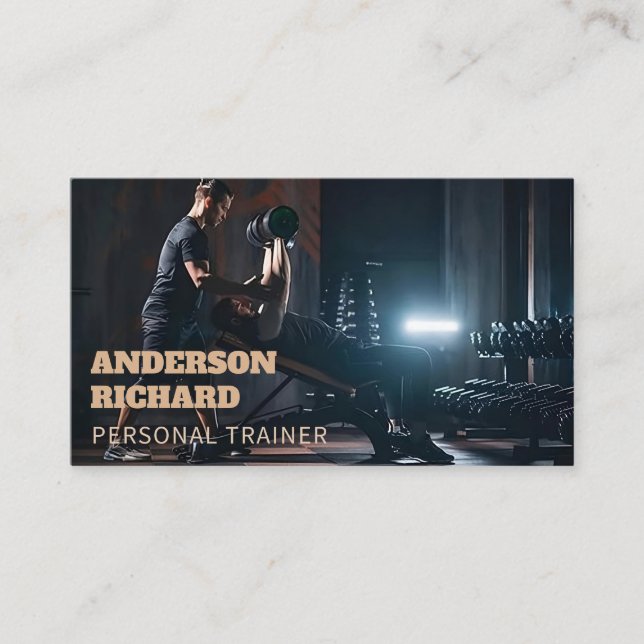 Minimal QR Code | Personal Trainer Fitness Photo  Business Card (Front)