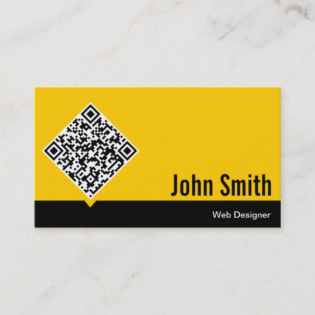 Minimal QR Code Web Design Business Card (Front)