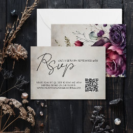 Minimal QR Code Wedding RSVP Response Card