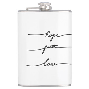 Minimal quote typography hand drawn ink lettering hip flask