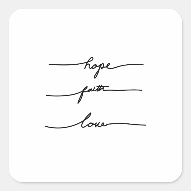 Minimal quote  typography hand drawn ink lettering square sticker (Front)