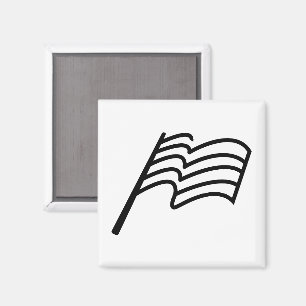 Minimal Racing Flag Sport Waving Magnet