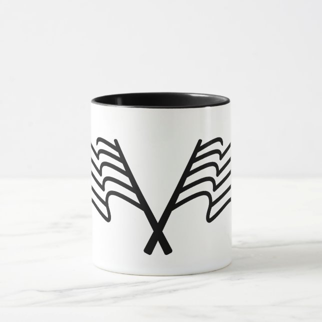 Minimal Racing Flag Sport Waving Mug (Center)