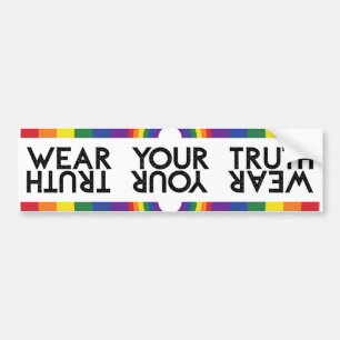Minimal Rainbow Arch Modern Colourful Statement  Bumper Sticker