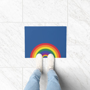 Minimal Rainbow Arch Modern Colourful Statement Doormat